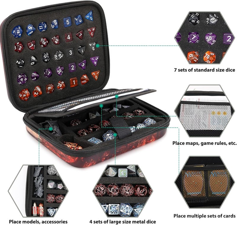 sabermaster Dice Storage Case Dice Bag Dice throne dnd dice tray dice holder dnd dice storage dice case Multifunctional storage Organizer Role Playing Game for Rpg Table Game (A) - Image 3